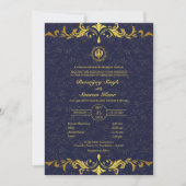 Invitation Mariage sikh du Punjabi Anand Karaj Golden (Devant)