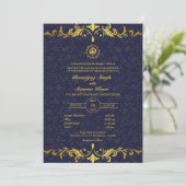 Invitation Mariage sikh du Punjabi Anand Karaj Golden (Debout devant)