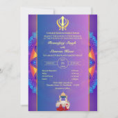 Invitation Mariage sikh du Punjabi Anand Karaj Golden (Devant)
