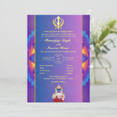Invitation Mariage sikh du Punjabi Anand Karaj Golden (Debout devant)