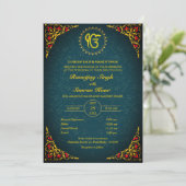 Invitation Mariage sikh du Punjabi Anand Karaj Golden (Debout devant)