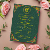 Invitation Mariage sikh du Punjabi Anand Karaj Golden