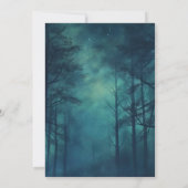 Invitation Mariage Silhouette de Forêt Sarcelle et Vert Foncé (Dos)