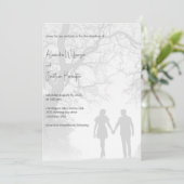 Invitation Mariage Silhouette des couples  (Debout devant)
