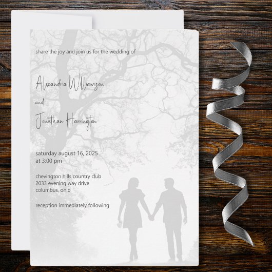 Invitation Mariage Silhouette des couples 