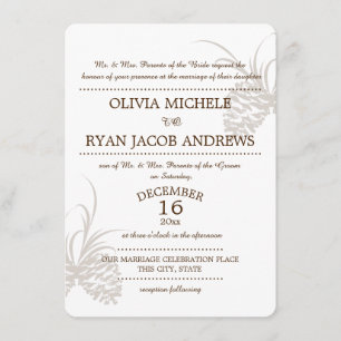 Invitation Mariage Silhouette du cône de pin