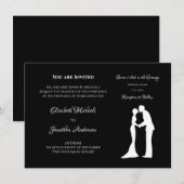 Invitation Mariage Silhouette Noir et Blanc (Devant / Derrière)