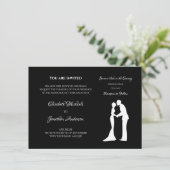 Invitation Mariage Silhouette Noir et Blanc (Debout devant)