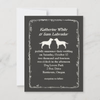 Mariage silhouettes de chien Labrador Retriever bl