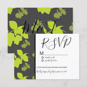Invitation Mariage Silo Citron Lime Motif Gris Sans Couture