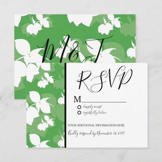 Invitation Mariage Silo Citron Lime Motif Vert Sans Couture (Devant / Derrière)