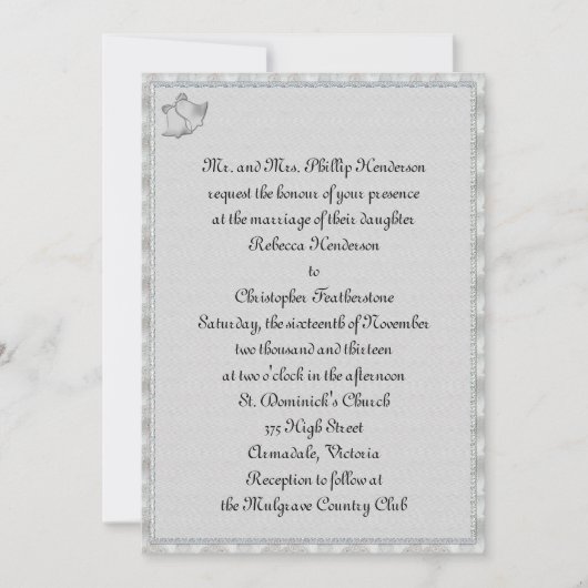 Invitation Mariage Silver Bells (Devant)
