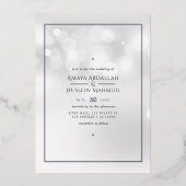 Invitation Mariage Silver Bokeh Foil (Recto)