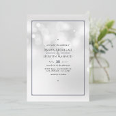 Invitation Mariage Silver Bokeh Foil (Debout devant)
