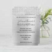 Invitation Mariage Silver Glam Glitz (Debout devant)