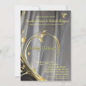 Invitation Mariage Silver & Gold Leaf (Devant)