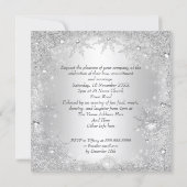 Invitation Mariage Silver Winter Wonderland Snowflakes (Dos)