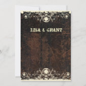 Invitation Mariage simili cuir et minable éraillé de dentelle (Dos)