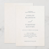 Invitation Mariage Simple (Devant / Derrière)