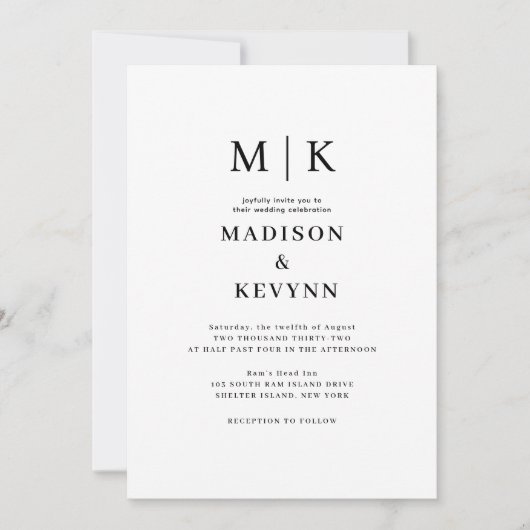 Invitation Mariage simple (Devant)