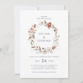 Invitation Mariage simple à germes floraux (Devant)