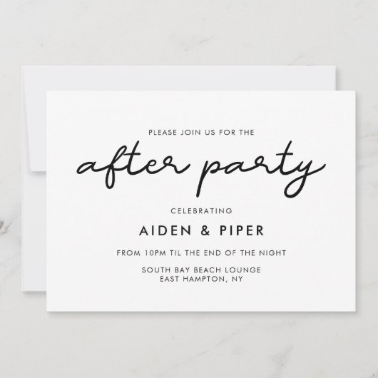 Invitation Mariage simple après partie (Devant)