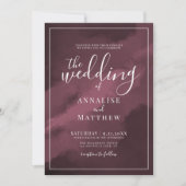 Invitation Mariage Simple Aquarelle Bourgogne (Devant)