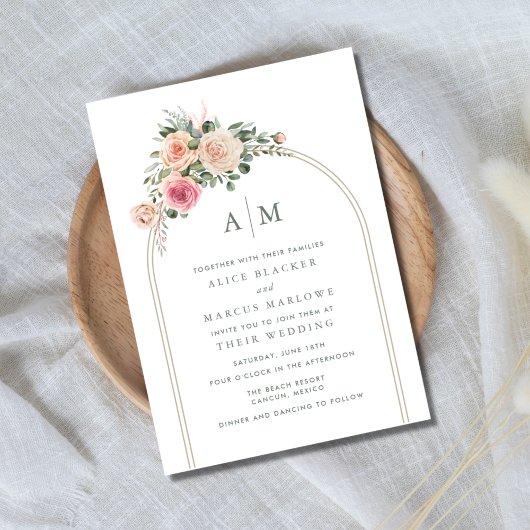 Invitation Mariage simple Arc Floral Garden