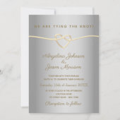 Invitation Mariage Simple Argent Et Or (Devant)