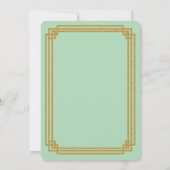 Invitation Mariage simple Art Déco Mint Invite (Dos)