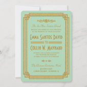 Invitation Mariage simple Art Déco Mint Invite (Devant)