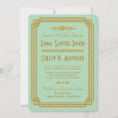 Invitation Mariage simple Art Déco Mint Invite (Devant)