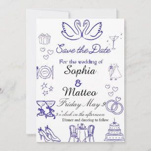 Invitation Mariage simple avec des éléments graphiques 
