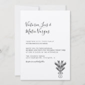 Invitation Mariage simple avec palmier en pot dessiné à la ma (Devant)