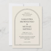 Invitation Mariage Simple Beige Minimaliste (Devant)