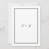 Invitation Mariage simple blanc classique élégant (Dos)