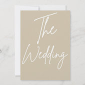 Invitation Mariage simple blanc et beige moderne (Dos)