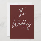 Invitation Mariage simple blanc et rouge moderne (Dos)