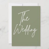 Invitation Mariage simple blanc et vert moderne (Dos)