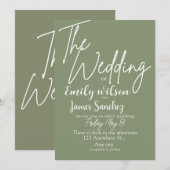 Invitation Mariage simple blanc et vert moderne (Devant / Derrière)