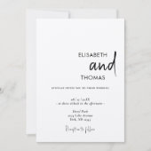 Invitation Mariage simple blanc moderne minimaliste (Devant)