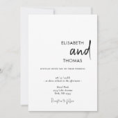 Invitation Mariage simple blanc moderne minimaliste (Devant)