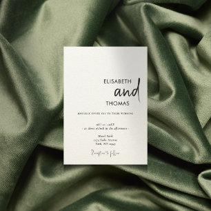 Invitation Mariage simple blanc moderne minimaliste