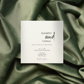 Invitation Mariage simple blanc moderne minimaliste