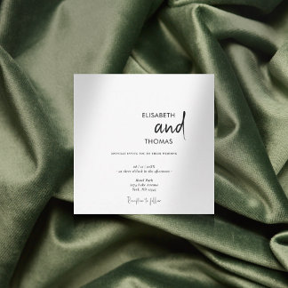 Invitation Mariage simple blanc moderne minimaliste