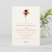 Invitation Mariage Simple Bohème aux Fleurs Sauvages d'Automn (Debout devant)