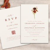 Invitation Mariage Simple Bohème aux Fleurs Sauvages d'Automn