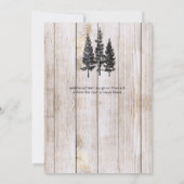 Invitation Mariage Simple Campagnard en Bois de Pins Rustique (Dos)