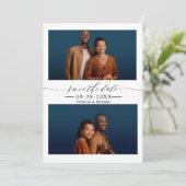 Invitation Mariage Simple Chic Enregistrer La Date 2 Collage  (Debout devant)