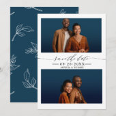 Invitation Mariage Simple Chic Enregistrer La Date 2 Collage  (Devant / Derrière)